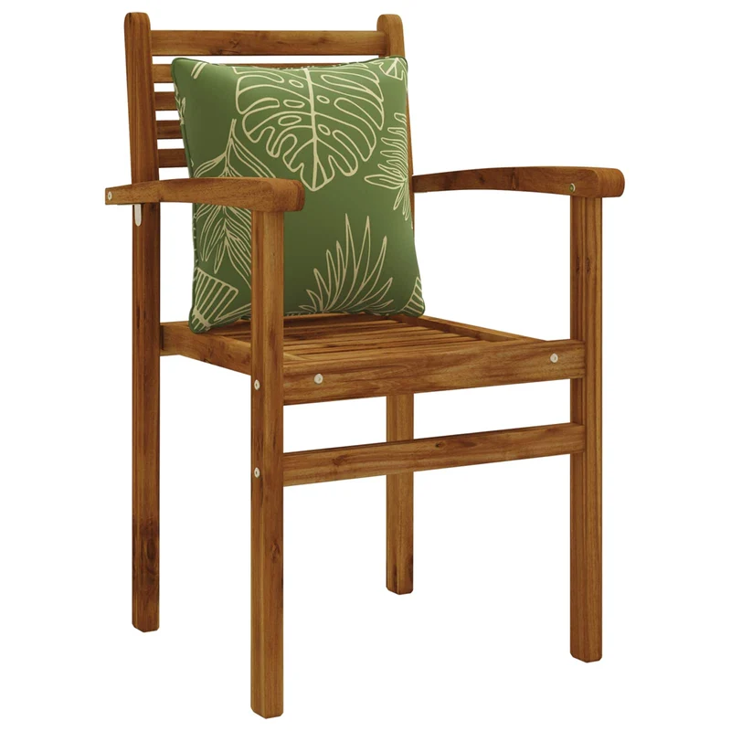 Back Cushion PUTTEN 4 pcs 100% Polyester Leaf Design