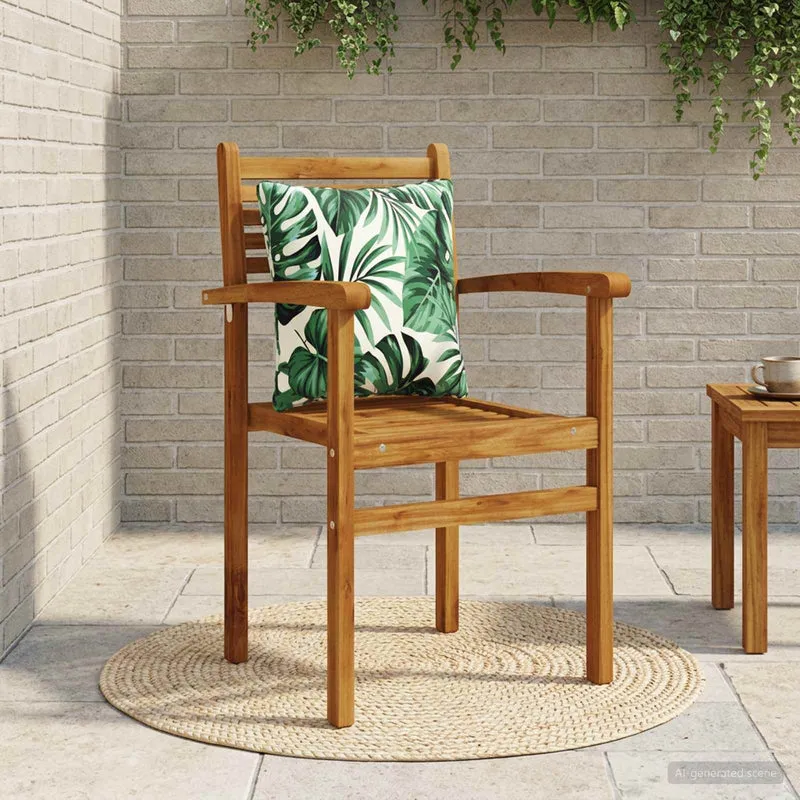 Back Cushion PUTTEN 100% Polyester Leaf Pattern 40 x 40 x 15 cm