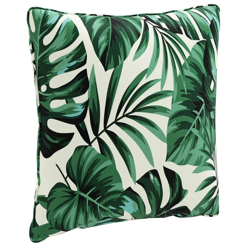 Back Cushion PUTTEN 100% Polyester Leaf Pattern 40 x 40 x 15 cm