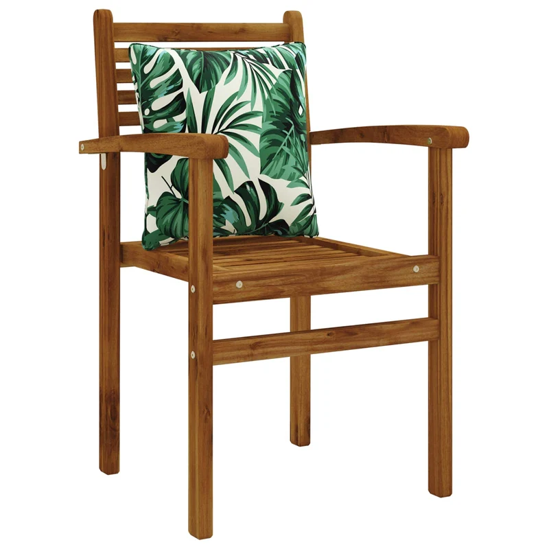 Back Cushion PUTTEN 100% Polyester Leaf Pattern 40 x 40 x 15 cm