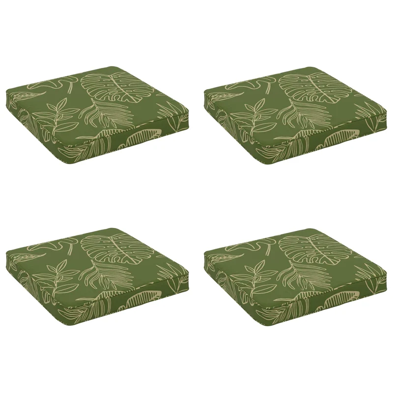 4-Piece Seat Cushions VUGHT 4 pcs 100% Polyester Leaf Design