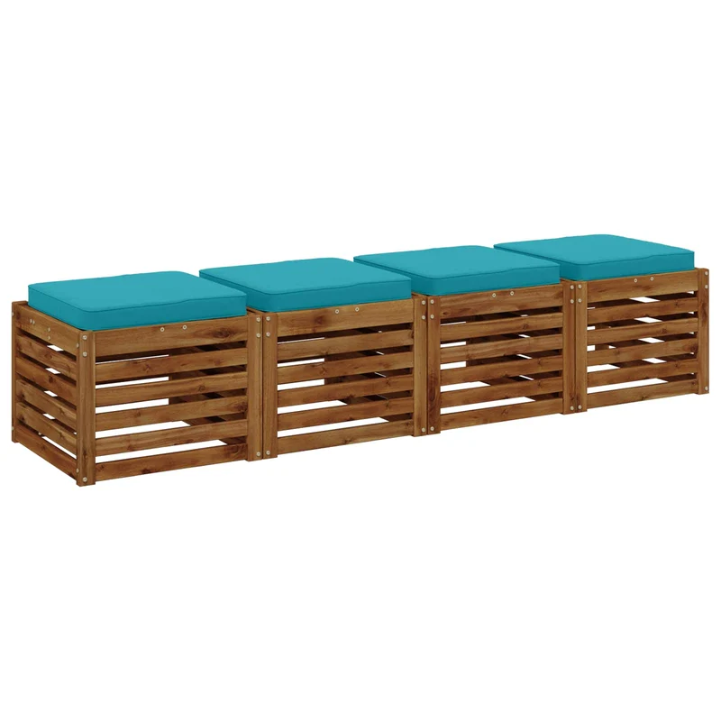 4-Piece Seat Cushions VUGHT 4 pcs 100% Polyester Turquoise