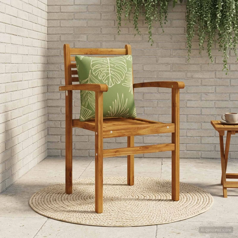 Back Cushion PUTTEN 100% Polyester Leaf Design 40 x 40 x 15 cm