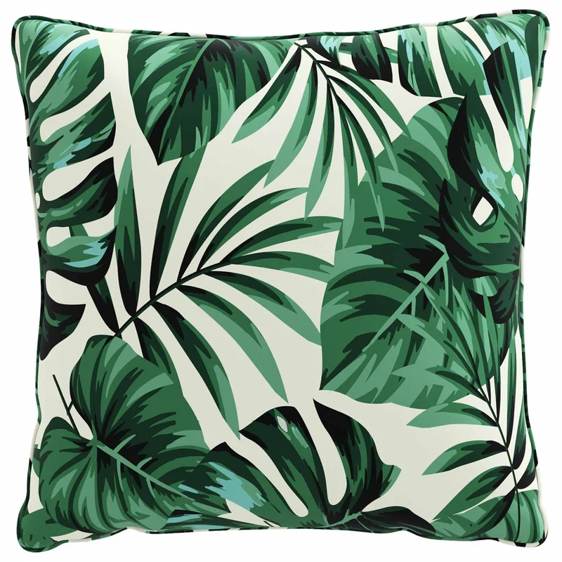 Back Cushion PUTTEN 4 pcs 100% Polyester Leaf Pattern