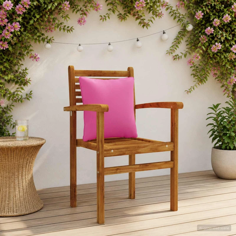 Back Cushion PUTTEN 4 pcs 100% Polyester Pink 40 x 40 x 15 cm