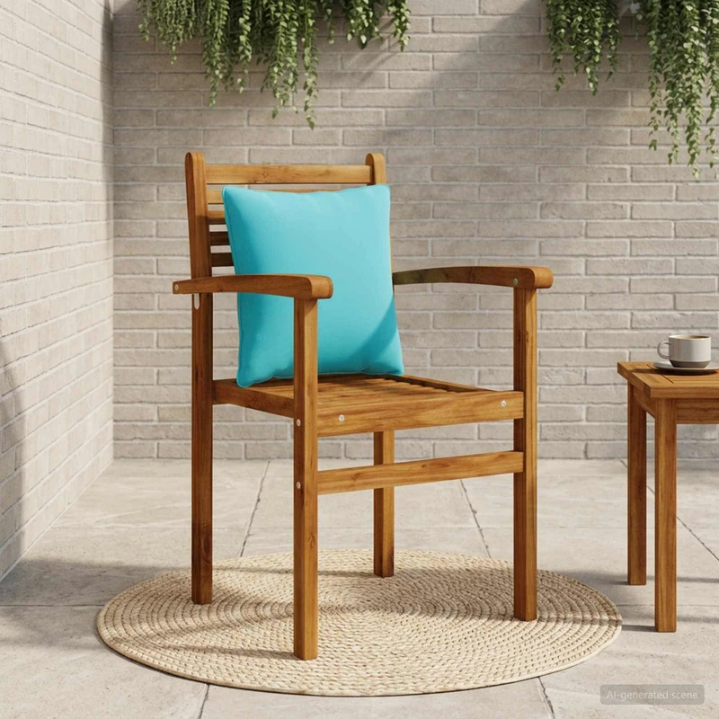Back Cushion PUTTEN 100% Polyester Turquoise 40 x 40 x 15 cm