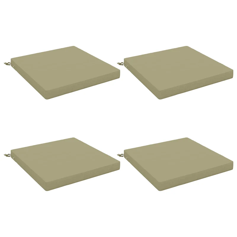 Seat Cushions SOEST 4 pcs 100% Polyester Light Green