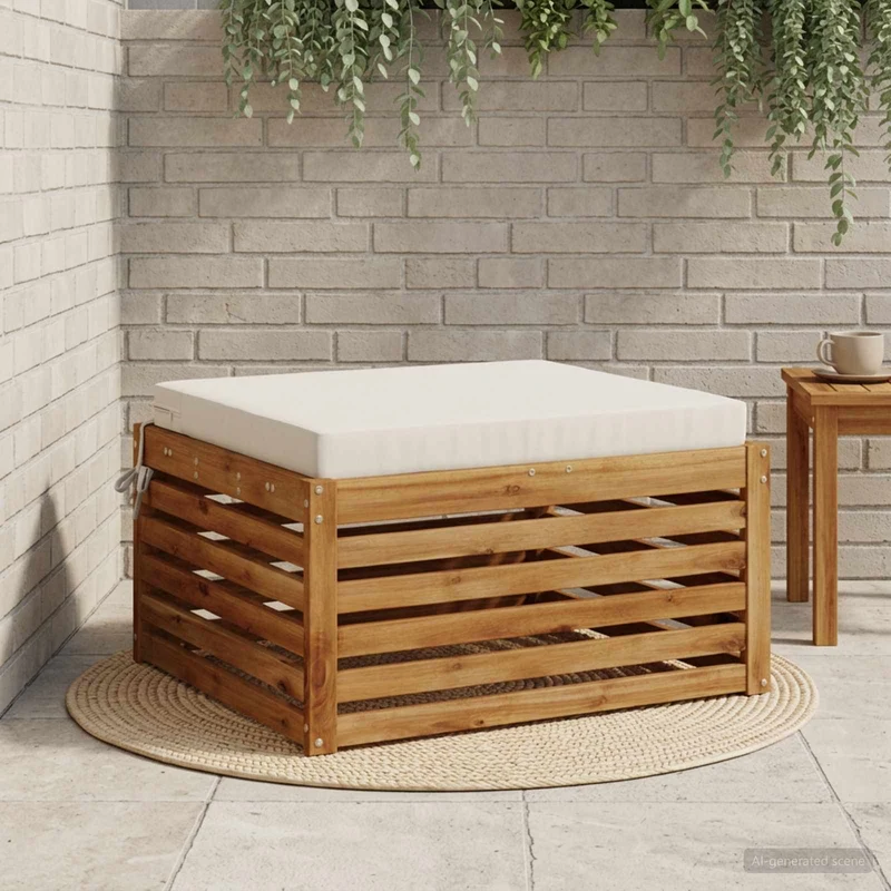 Seat Cushions SOEST 100% Polyester White 80 x 80 x 7 cm