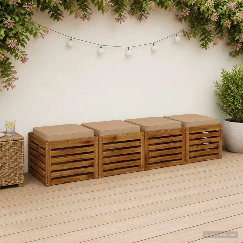 4-Piece Seat Cushions VUGHT 4 pcs 100% Polyester Sand