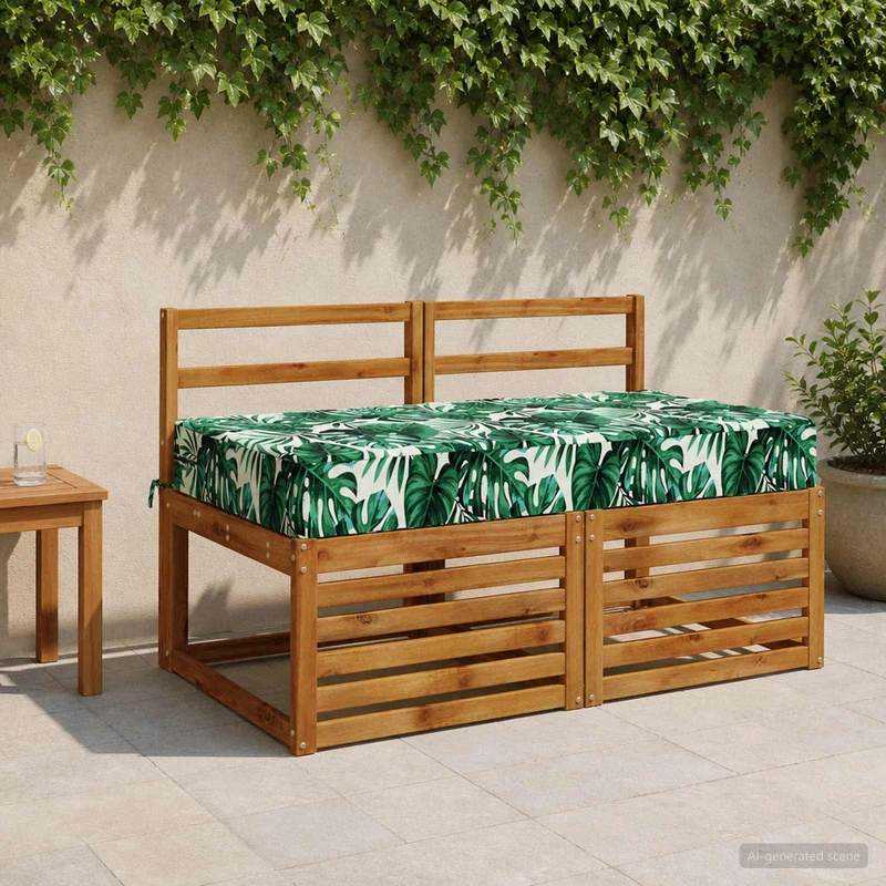 Seat Cushion SOEST 100% Polyester Leaf pattern 120 x 60 x 15 cm