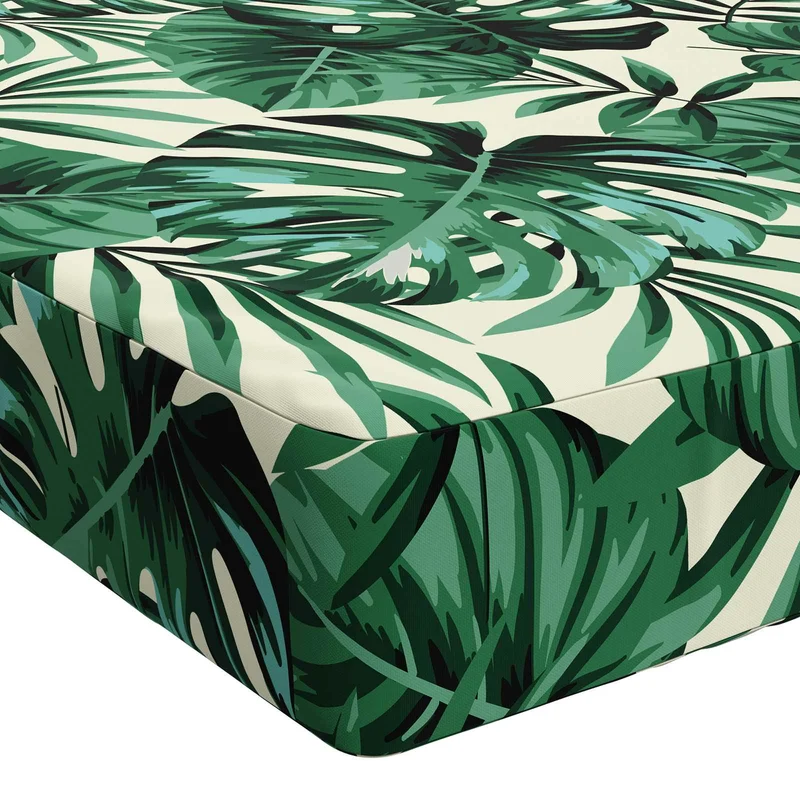 Seat Cushion SOEST 100% Polyester Leaf Pattern 120 x 80 x 10 cm