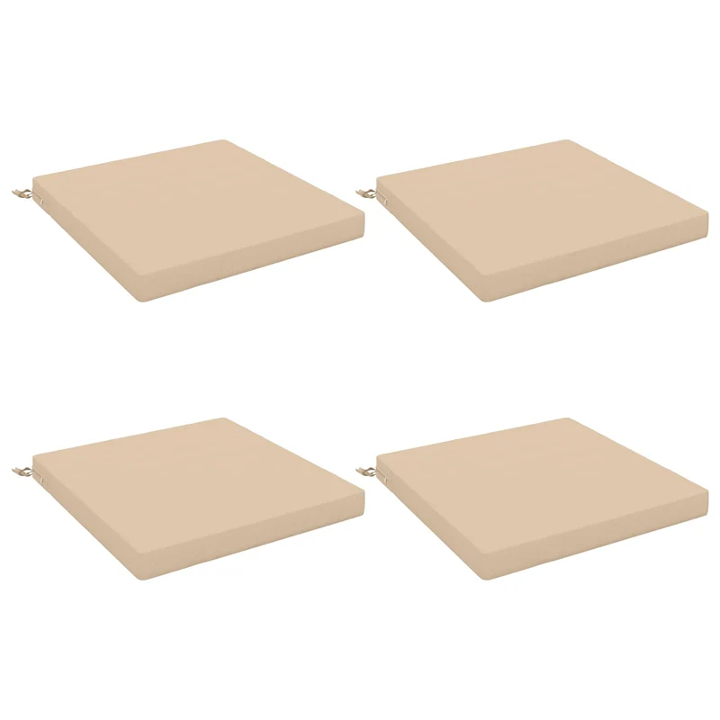 Seat Cushions SOEST 4 pcs 100% Polyester Cream 80 x 80 x 7 cm