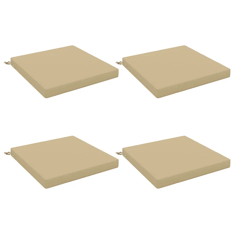 Seat Cushions SOEST 4 pcs 100% Polyester Beige 80 x 80 x 7 cm