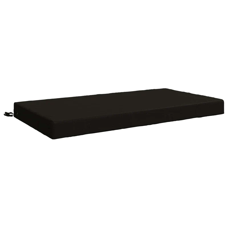 Seat Cushion SOEST 100% Polyester Black 120 x 60 x 10 cm