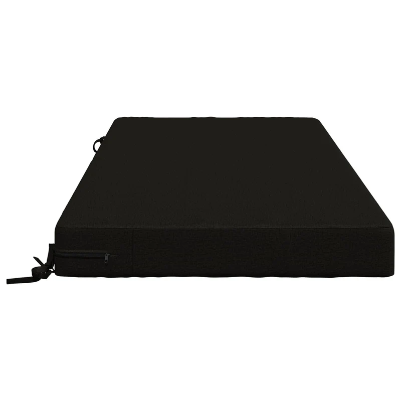 Seat Cushion SOEST 100% Polyester Black 120 x 60 x 10 cm