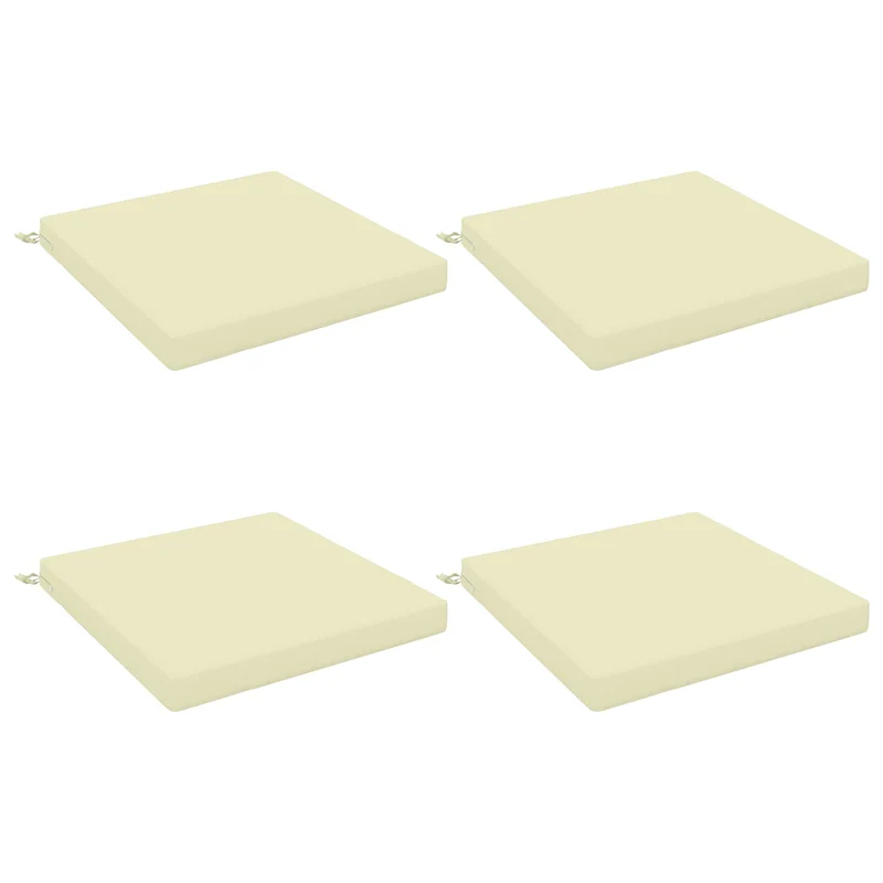 Seat Cushions SOEST 4 pcs 100% Polyester Cream 80 x 80 x 7 cm