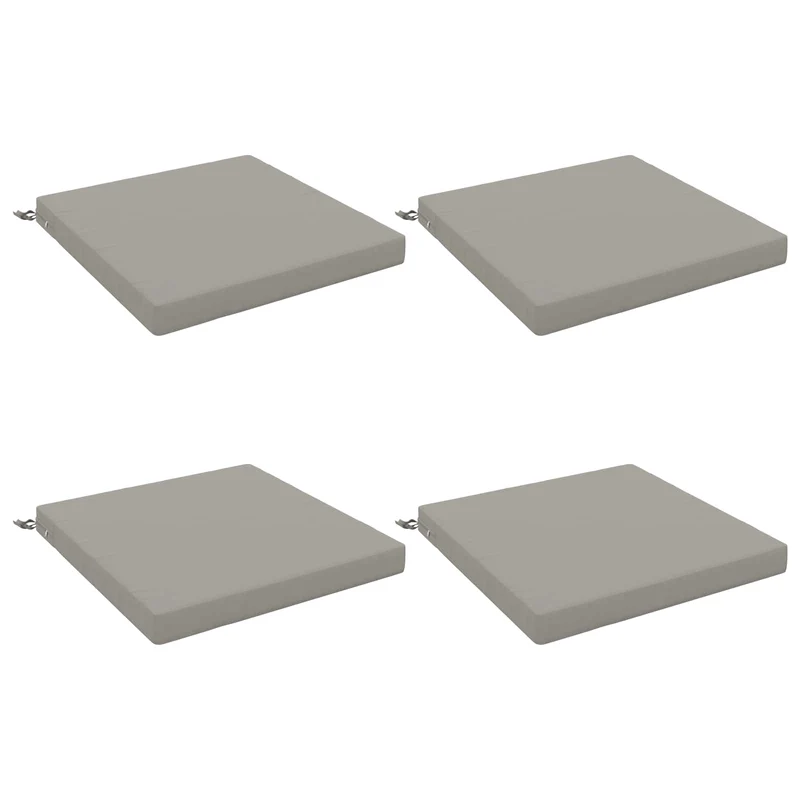 Seat Cushions SOEST 4 pcs 100% Polyester Grey 80 x 80 x 7 cm
