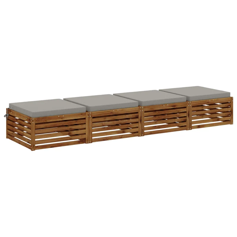 Seat Cushions SOEST 4 pcs 100% Polyester Grey 80 x 80 x 7 cm