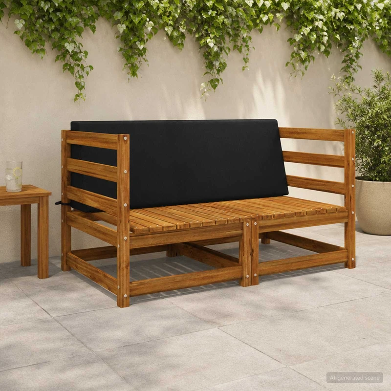 Back Cushion SOEST 100% Polyester Black 120 x 20 x 40 cm