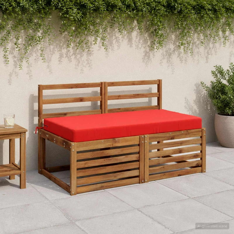 Seat Cushion SOEST 100% Polyester Red 120 x 60 x 10 cm
