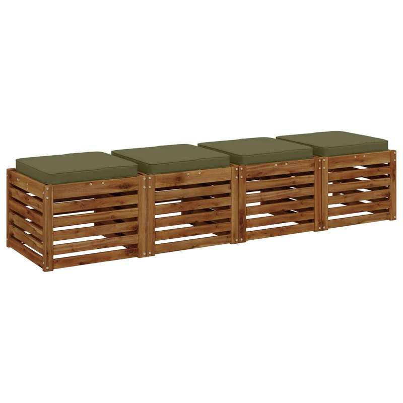 4-Piece Seat Cushions VUGHT 4 pcs 100% Polyester Olive Green