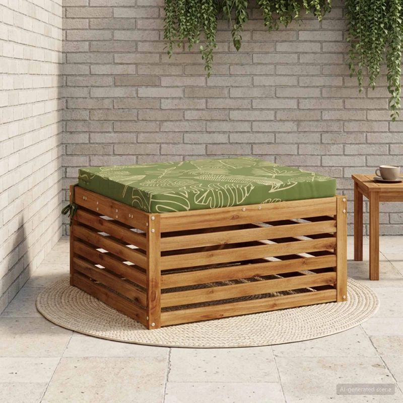Seat Cushions SOEST 100% Polyester Leaf Design 80 x 80 x 7 cm
