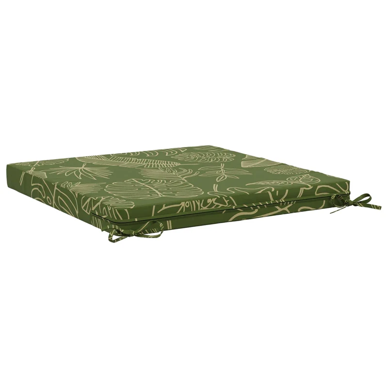 Seat Cushions SOEST 100% Polyester Leaf Design 80 x 80 x 7 cm