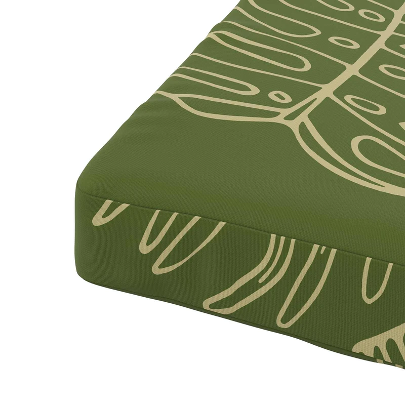 Seat Cushions SOEST 100% Polyester Leaf Design 80 x 80 x 7 cm