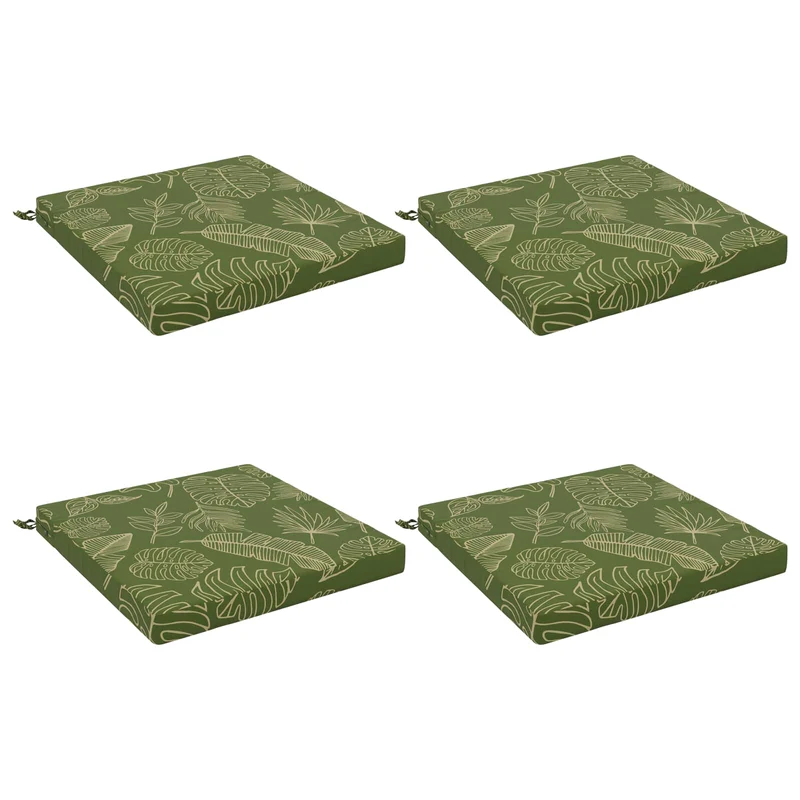 Seat Cushions SOEST 4 pcs 100% Polyester Leaf Design