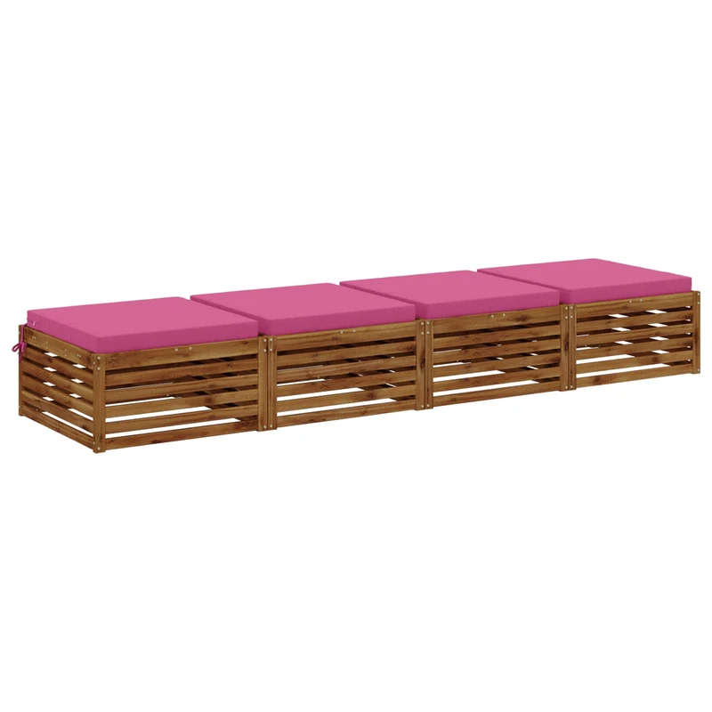 Seat Cushions SOEST 4 pcs 100% Polyester Pink 80 x 80 x 7 cm
