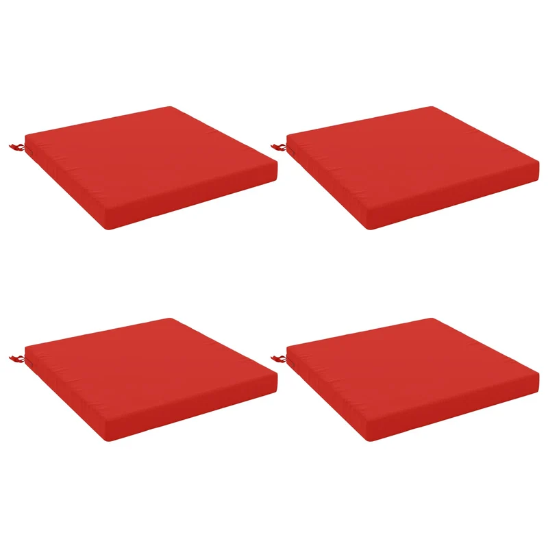 Seat Cushions SOEST 4 pcs 100% Polyester Red 80 x 80 x 7 cm