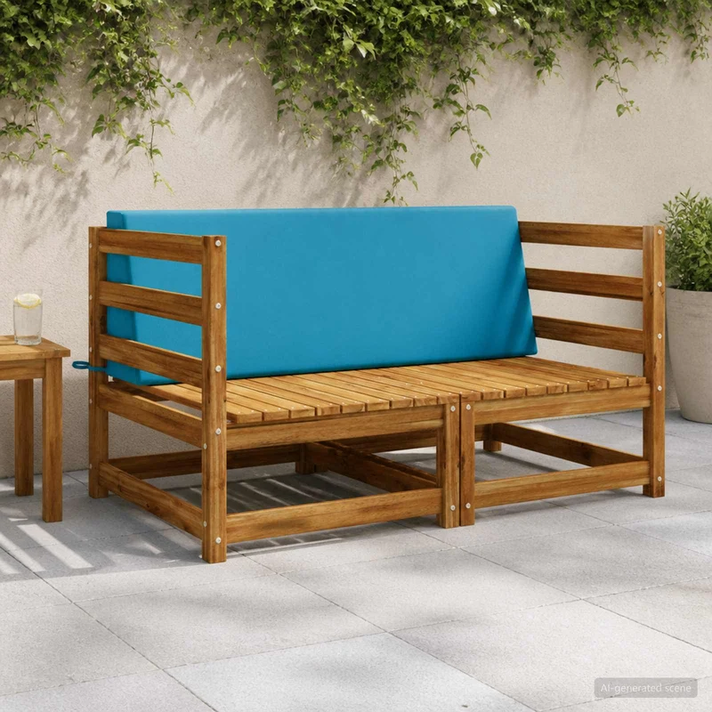 Back Cushion SOEST 100% Polyester Light blue 120 x 20 x 40 cm
