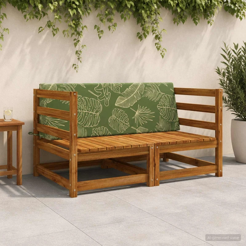 Back Cushion SOEST 100% Polyester Leaf design 120 x 20 x 40 cm