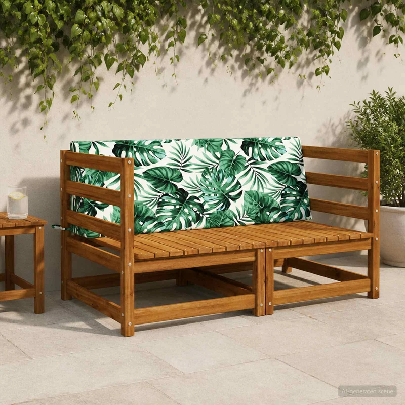Back Cushion SOEST 100% Polyester Leaf pattern 120 x 20 x 40 cm
