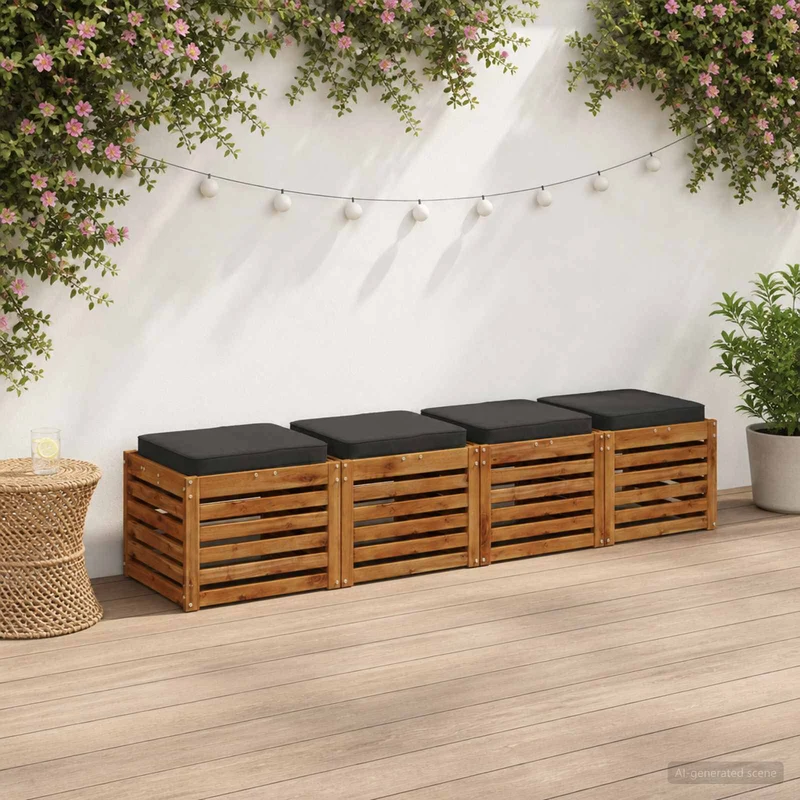 4-Piece Seat Cushions VUGHT 4 pcs 100% Polyester Anthracite