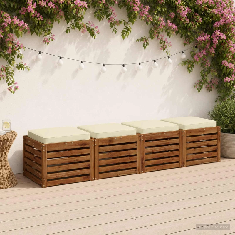 4-Piece Seat Cushions VUGHT 4 pcs 100% Polyester Cream