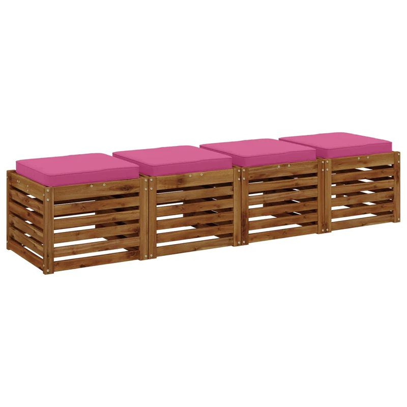 4-Piece Seat Cushions VUGHT 4 pcs 100% Polyester Pink