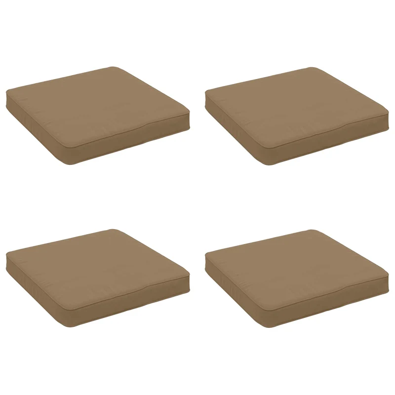 4-Piece Seat Cushions VUGHT 4 pcs 100% Polyester Taupe