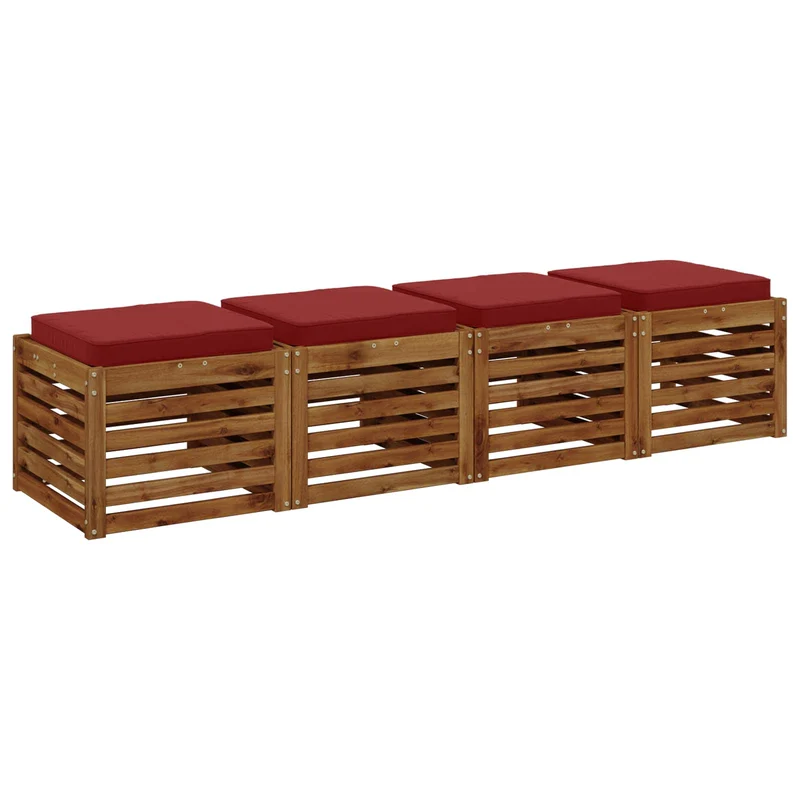 4-Piece Seat Cushions VUGHT 4 pcs 100% Polyester Wine Red