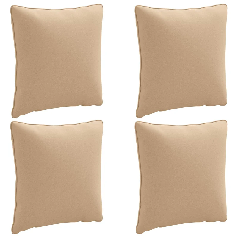 Back Cushion PUTTEN 4 pcs 100% Polyester Sand 40 x 40 x 15 cm