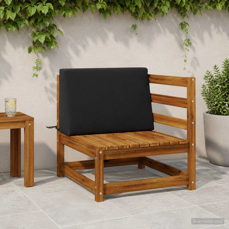 Back Cushion SOEST 100% Polyester Black 60 x 20 x 40 cm
