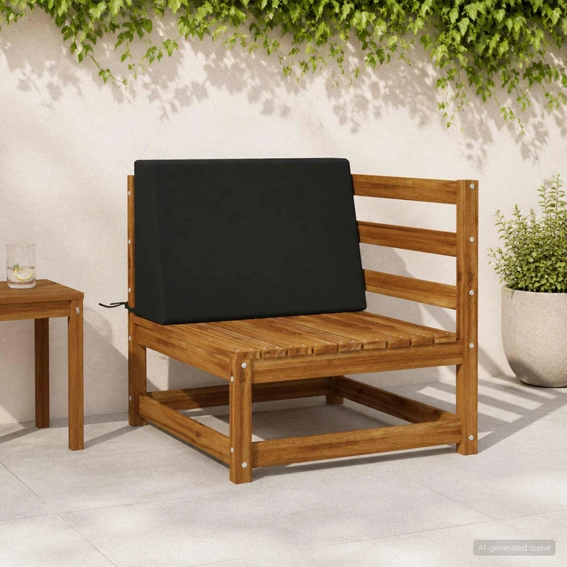 Back Cushion SOEST 100% Polyester Black 60 x 20 x 40 cm