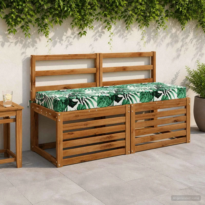 Back Cushion SOEST 100% Polyester Leaf Pattern 120 x 40 x 10 cm