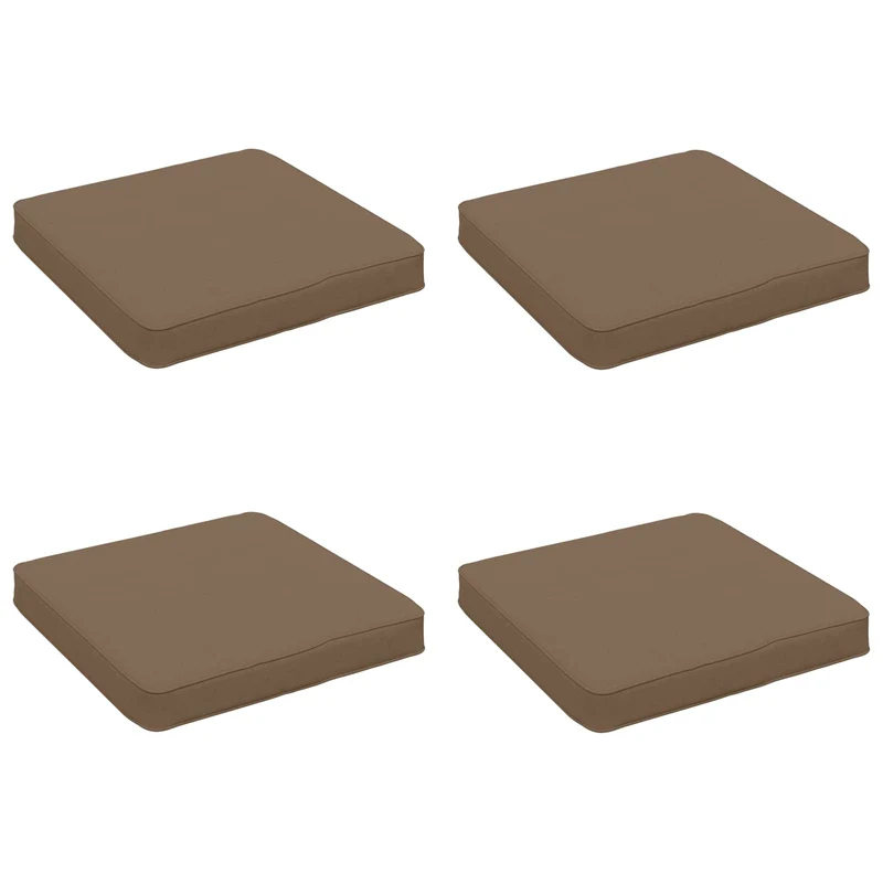 4-Piece Seat Cushions VUGHT 4 pcs 100% Polyester Taupe