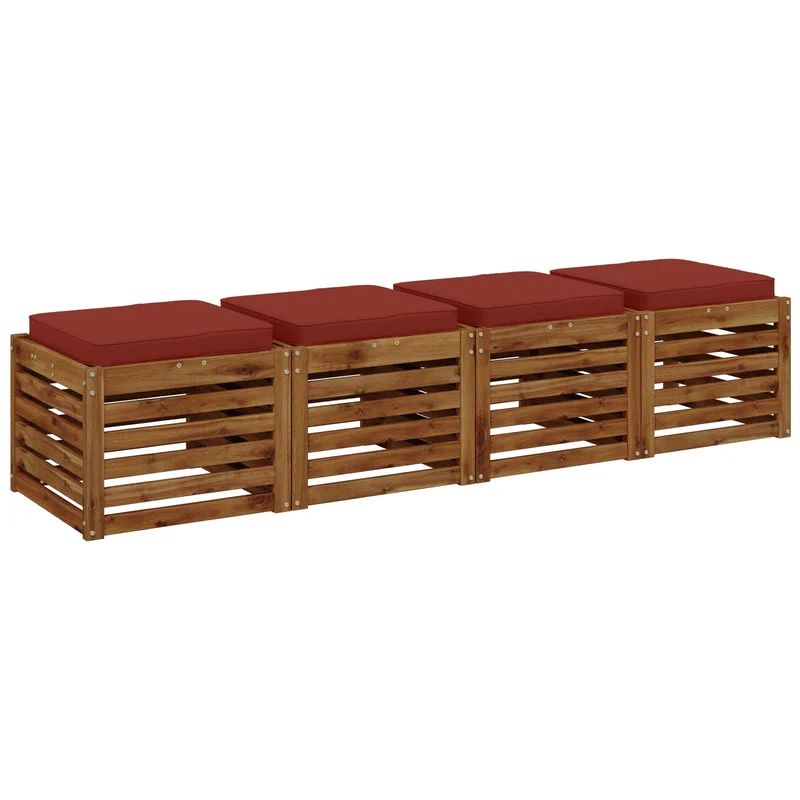 4-Piece Seat Cushions VUGHT 4 pcs 100% Polyester Red