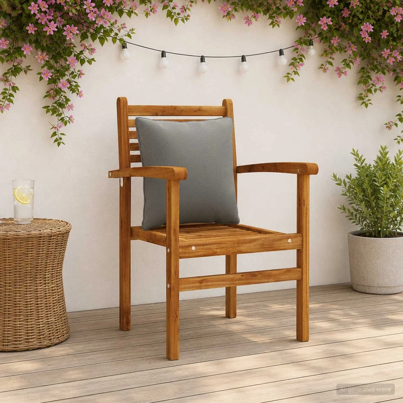 Back Cushion PUTTEN 4 pcs 100% Polyester Grey 40 x 40 x 15 cm