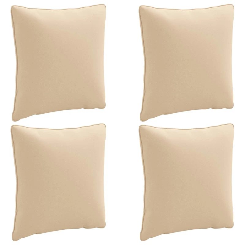 Back Cushion PUTTEN 4 pcs 100% Polyester Cream 40 x 40 x 15 cm