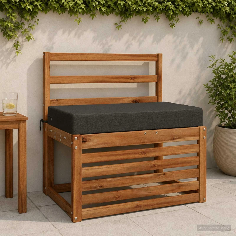 Back Cushion SOEST 100% Polyester Anthracite 70 x 40 x 10 cm