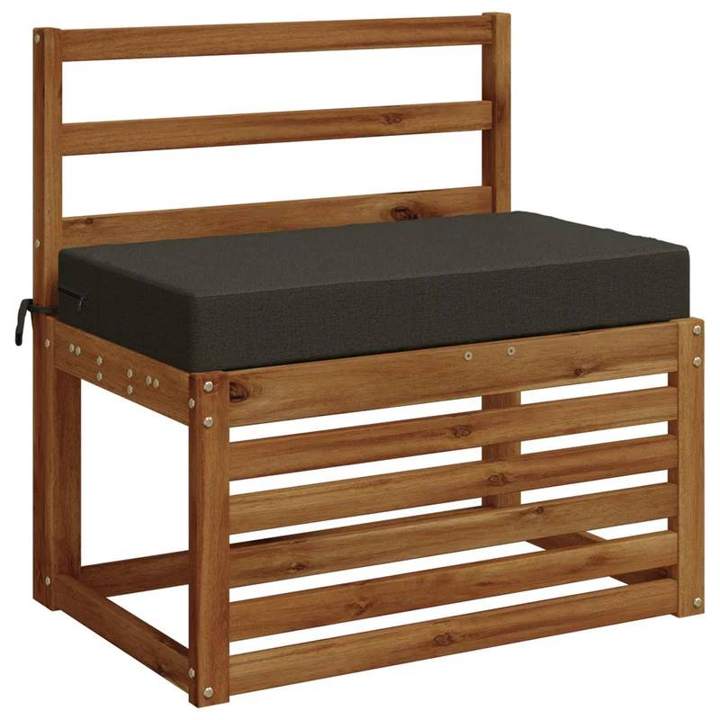 Back Cushion SOEST 100% Polyester Anthracite 70 x 40 x 10 cm