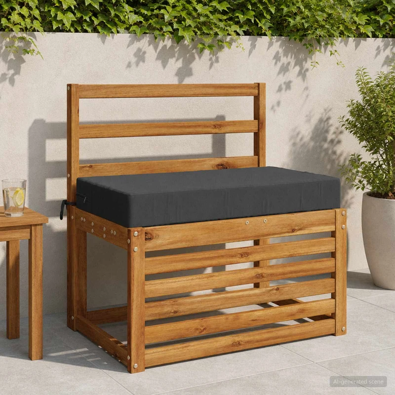 Back Cushion SOEST 100% Polyester Anthracite 70 x 40 x 10 cm